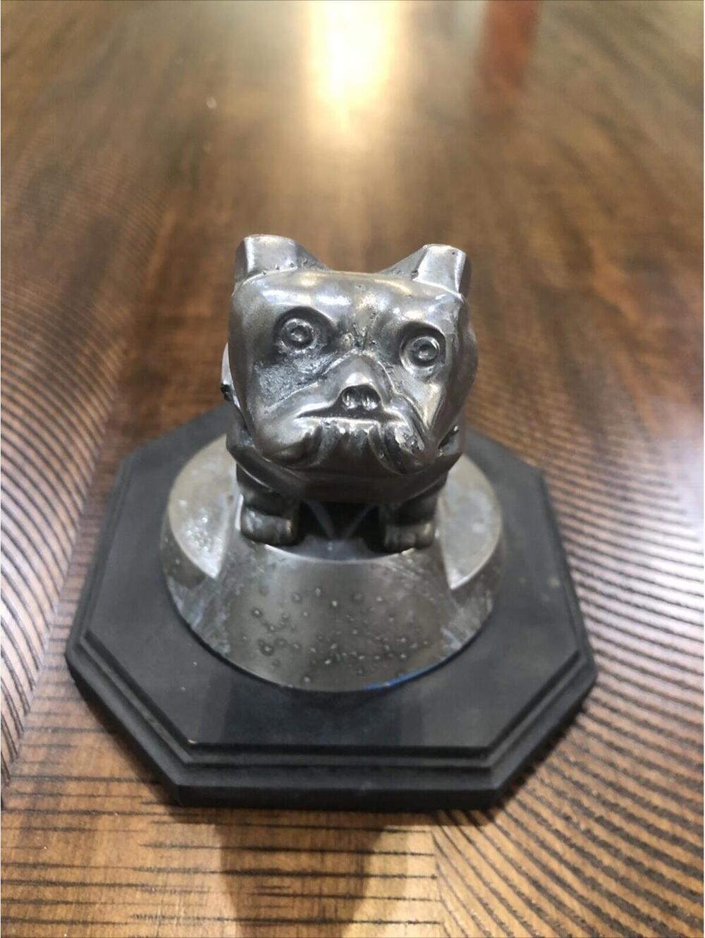 Vtg Mack Truck Chrome Bulldog Bull Dog Hood Ornament Mount Pat. Design 87931
